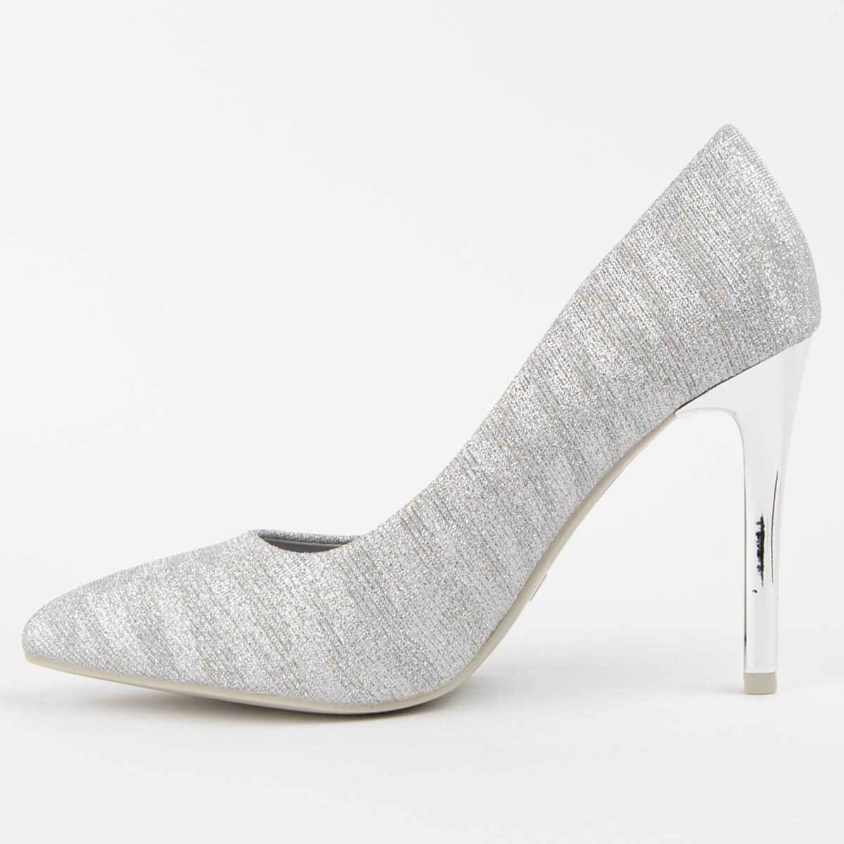 Zapato De Tacón - Plateado - Altura: 10 Cm