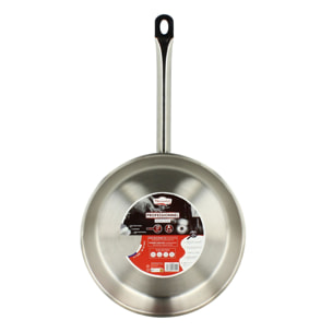 Poêle professionnelle en acier inoxydable 28cm - tous feux PROFESSIONNEL