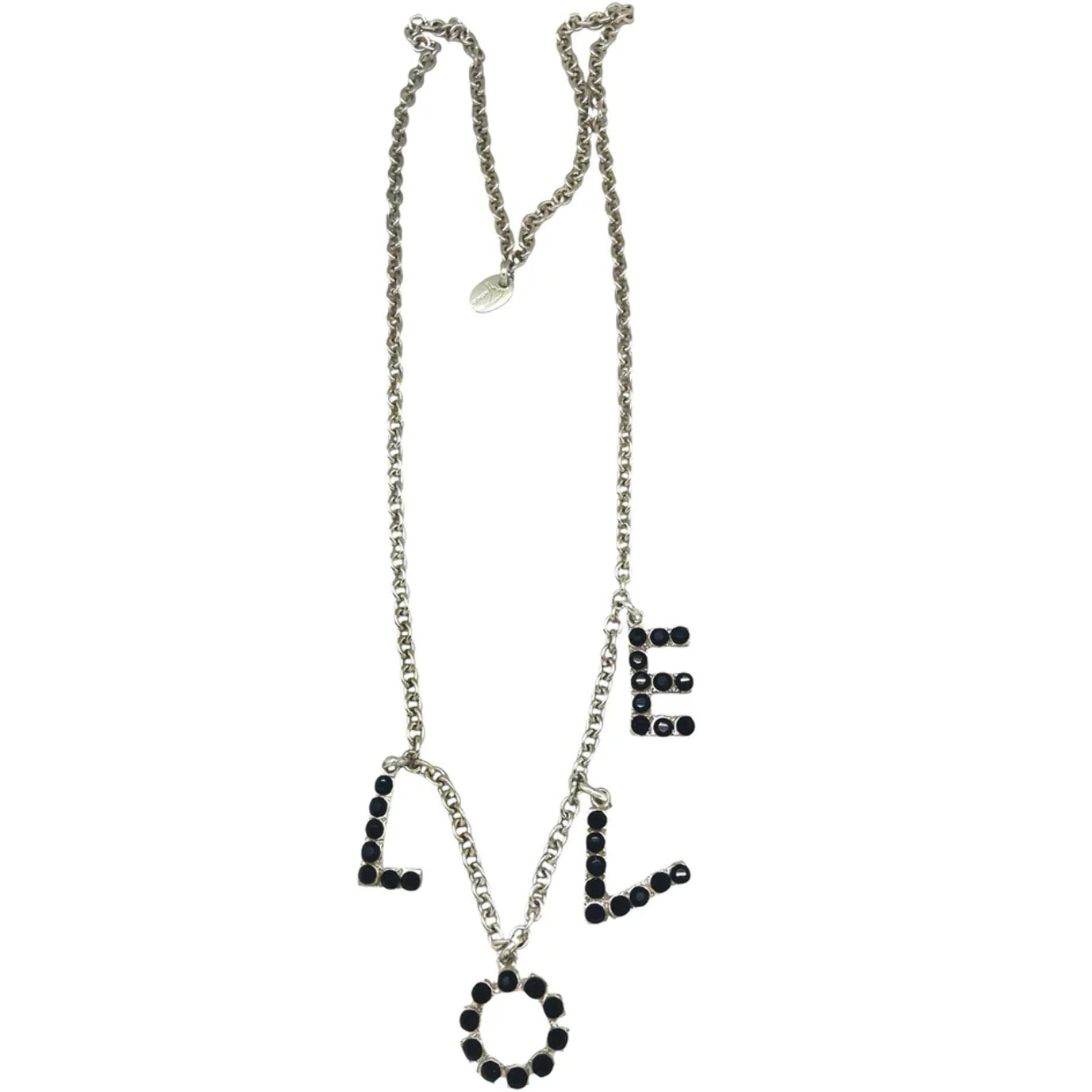 Collar largo MyLove plata 10µ y cristal SW en negro