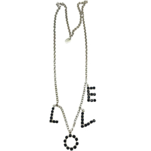 Collar largo MyLove plata 10µ y cristal SW en negro