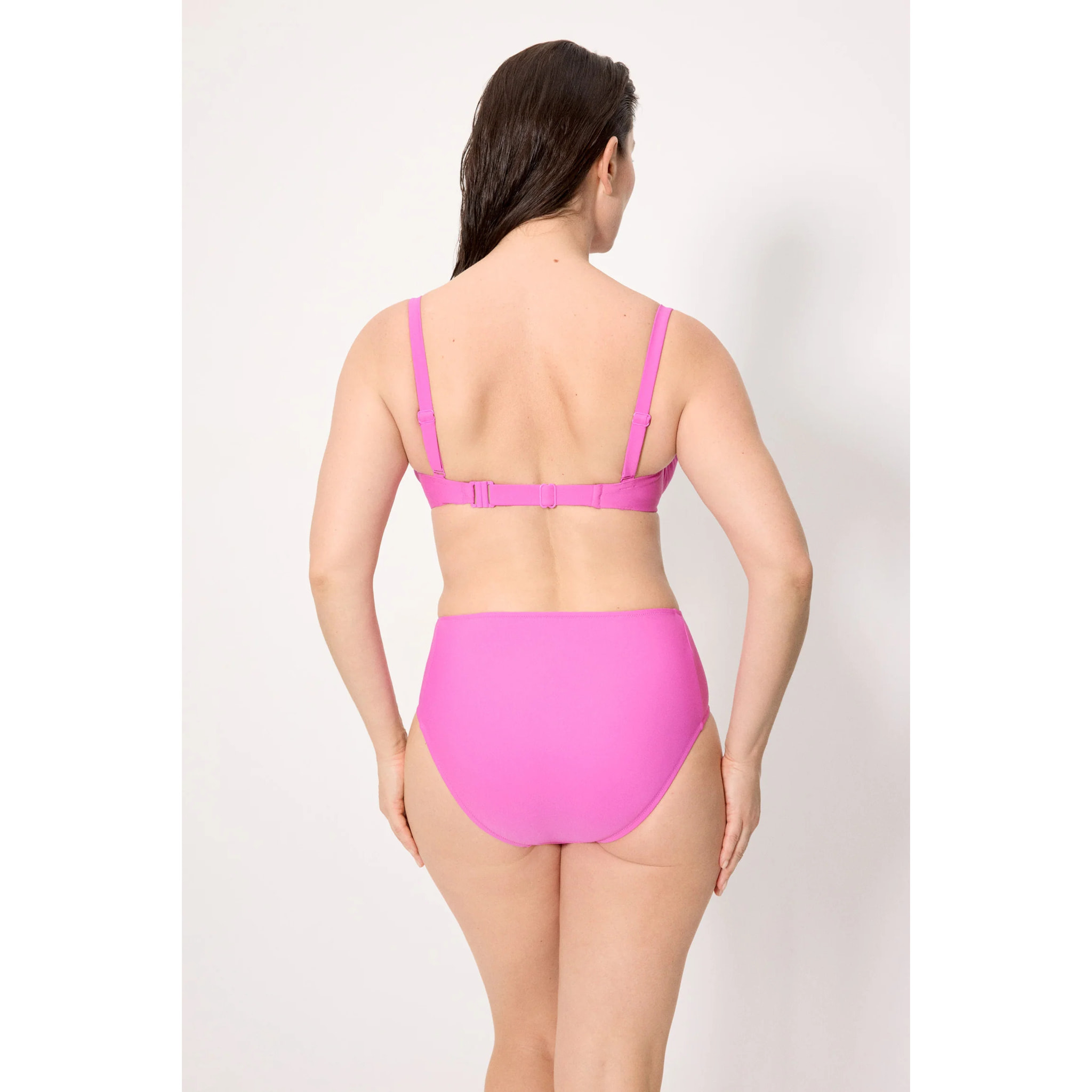 Slip bikini vita alta modellante Rosa