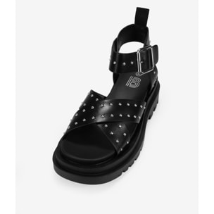 Sandalias chunky negras con hebilla