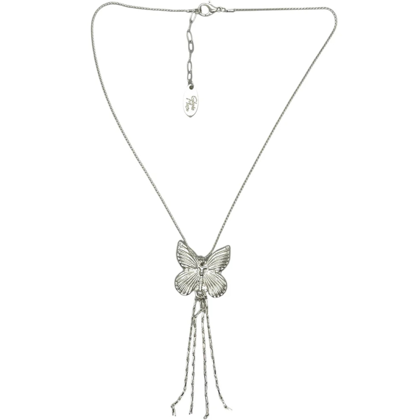 Gargantilla mariposa y cedenas plata 10µ