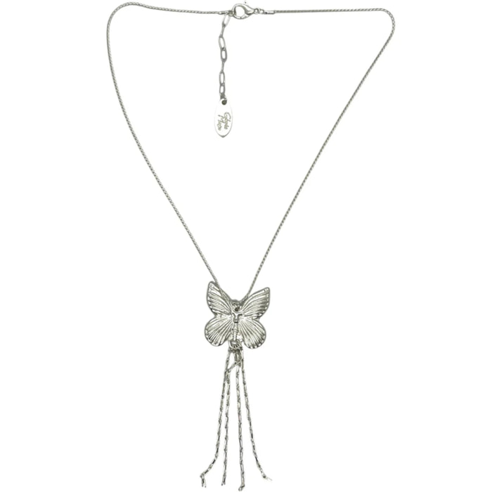 Gargantilla mariposa y cedenas plata 10µ