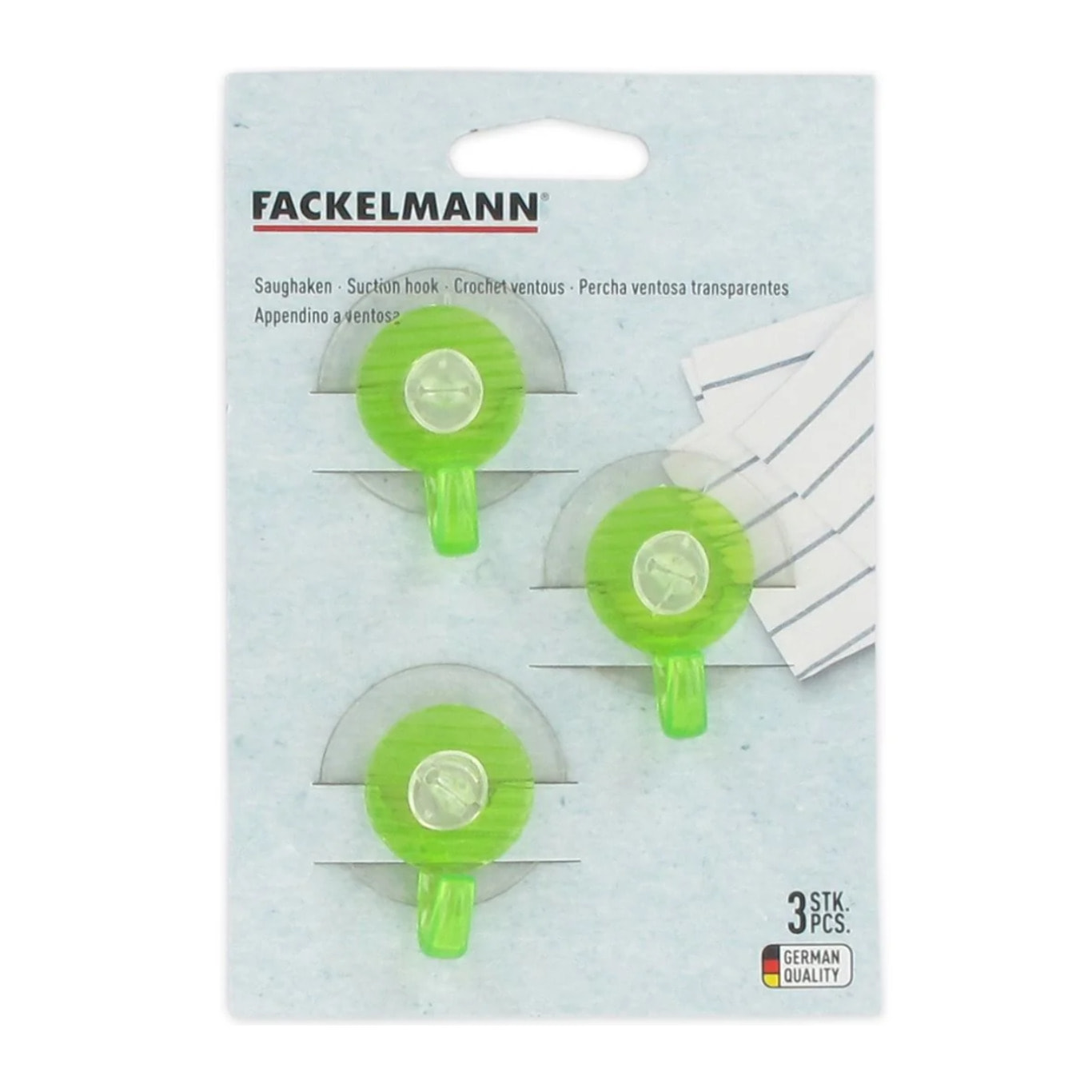 Crochets ventouses en plastique lot de 6, dimensions 4,5 cm Fackelmann Tecno