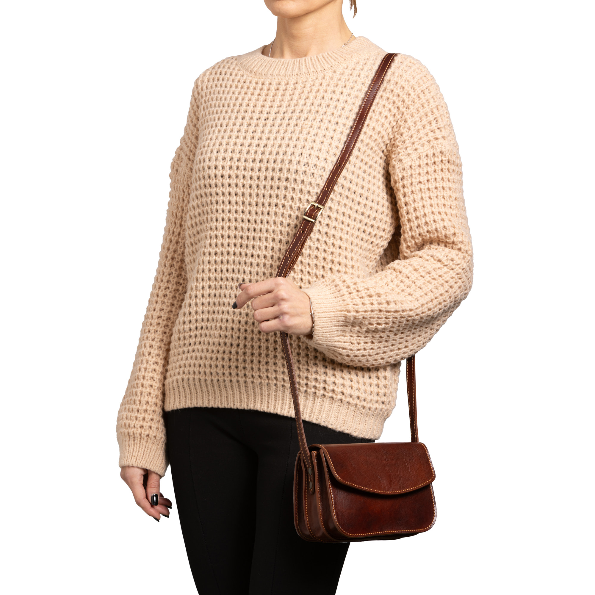 Borsa a tracolla  da donna In Vera pelle Made in Italy 19x13x9,5 cm