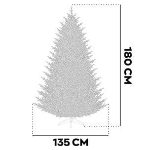 Rockfeller - Albero di Natale effetto realistico in PE e PVC ø135x180H, 1248 Punte