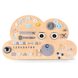 Tablero de actividades Montessori niños, cloud busy board, diseño nube