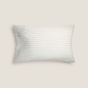 Funda almohada algodón cuadros vichy Kimcuad color agua marina