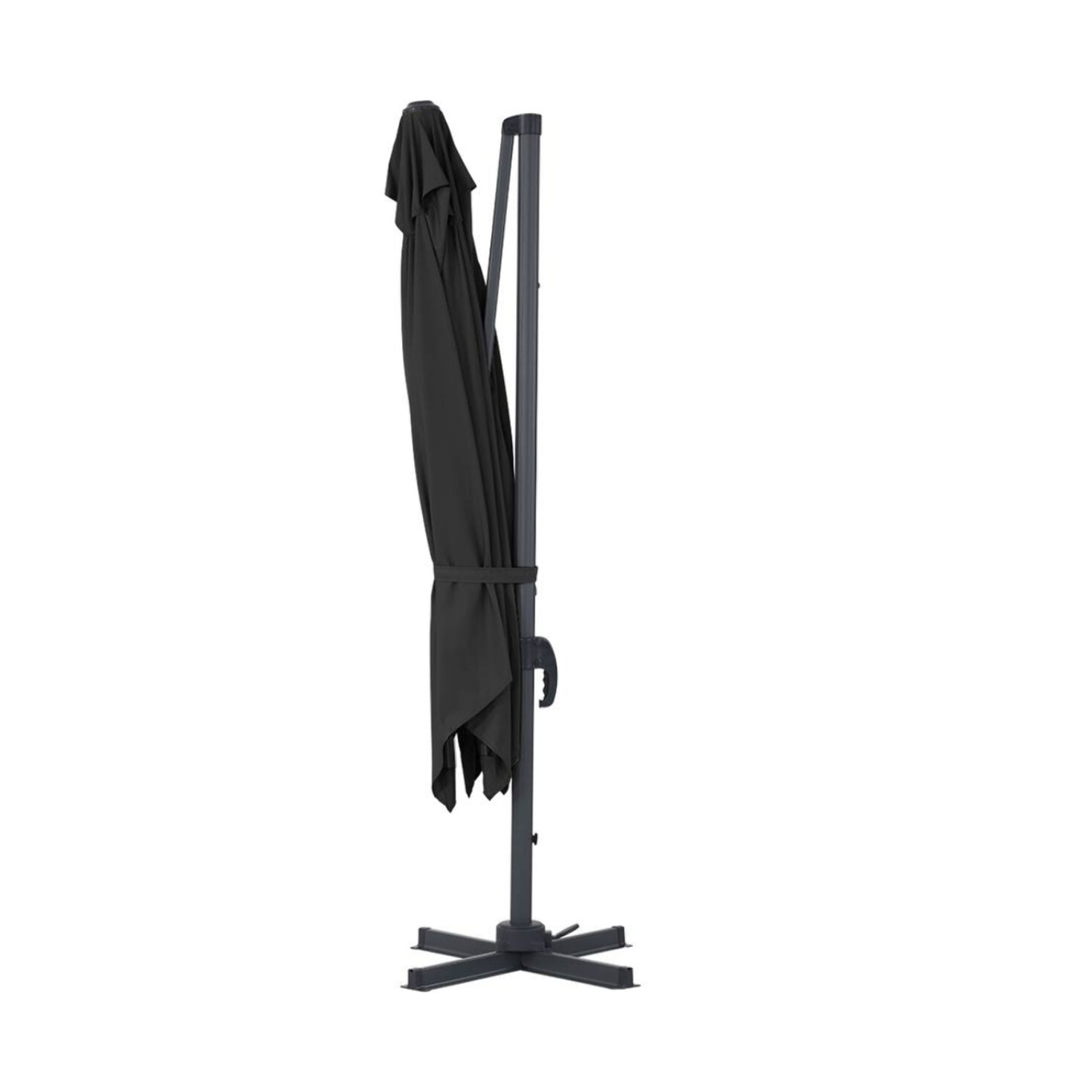 Parasol jardin déporté Alu "Sun 3" - Carré - 3 x 3 m - Noir + housse de protection