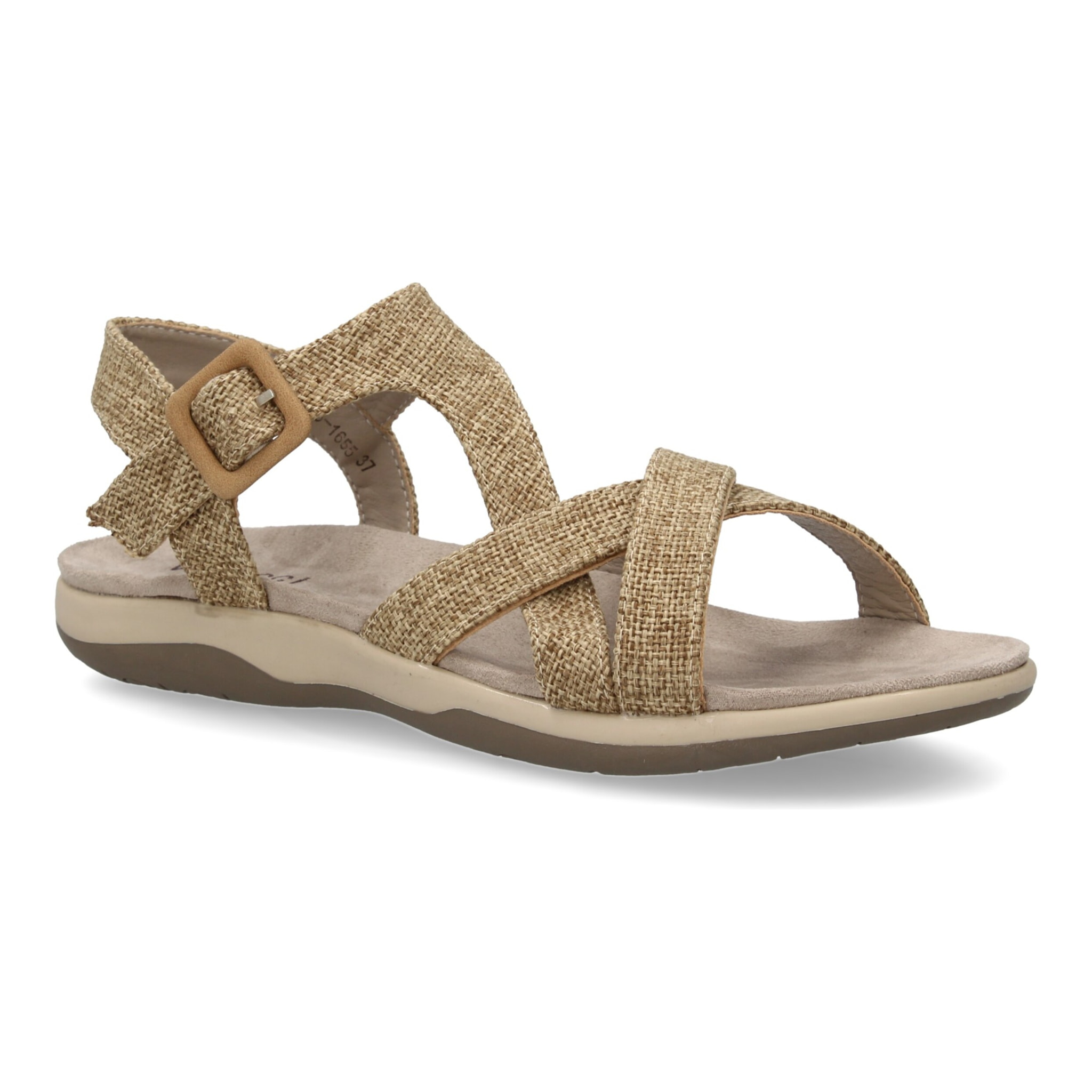 Sandalias planas de mujer diseño moderno, comodas con cierre de cierre autoadherente y con tiras cruzadas