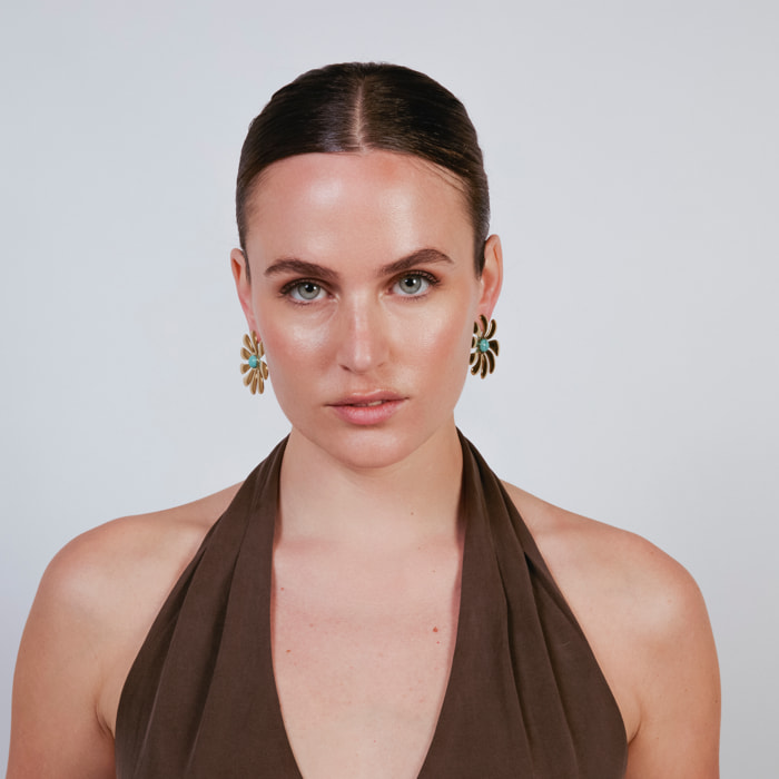 Pendientes Isum acabado oro amarillo 18k