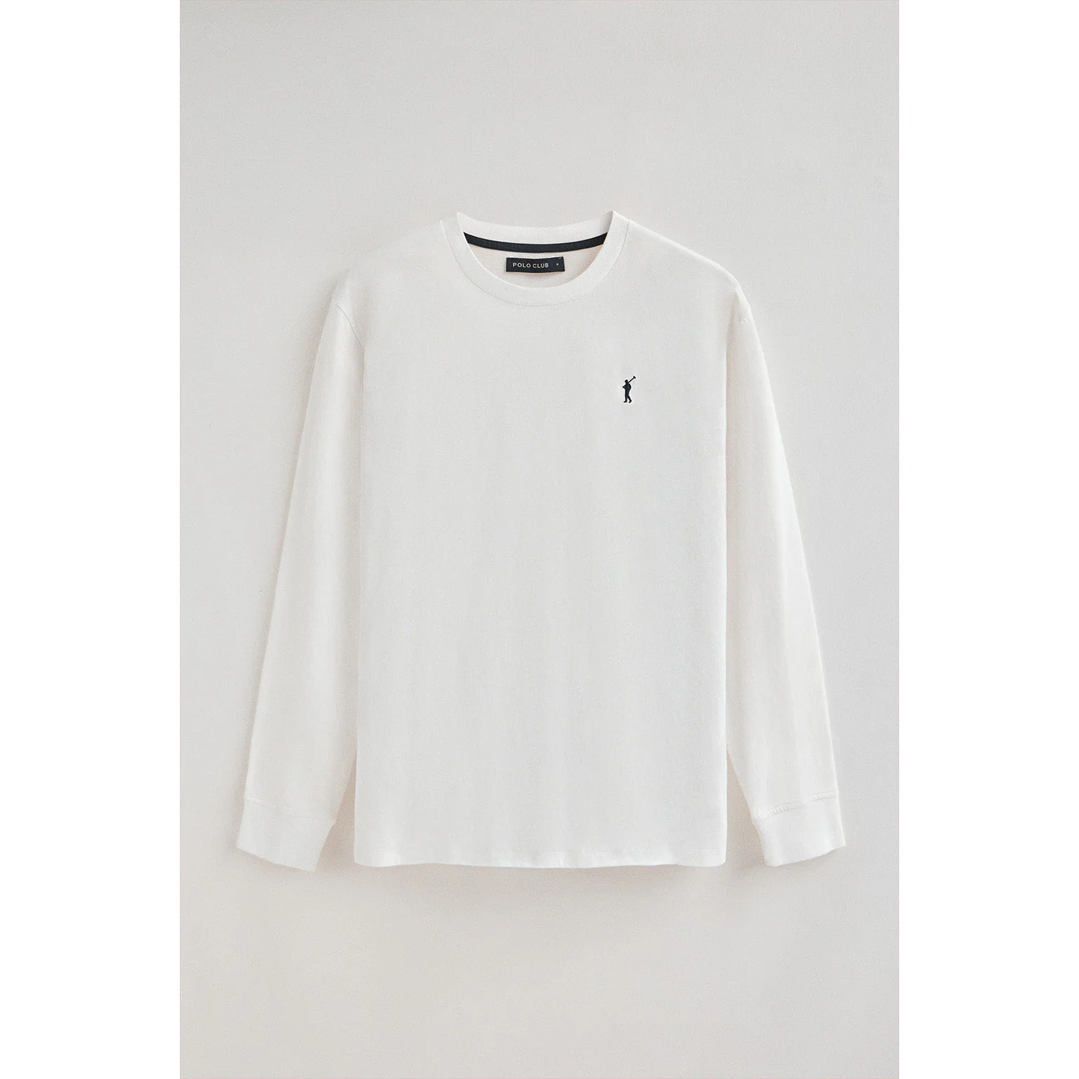 Camiseta blanca de manga larga y logo bordado Rigby Go