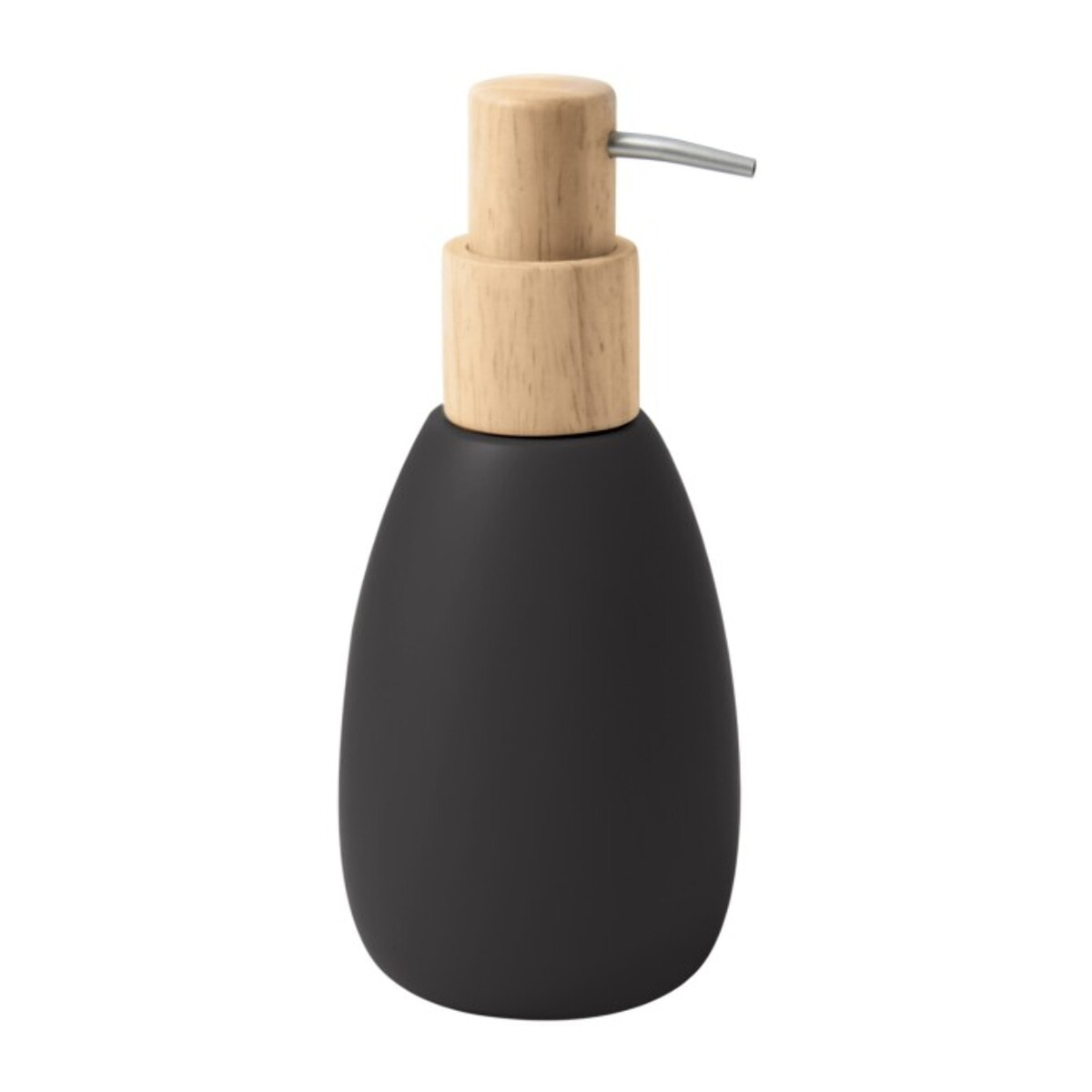 Distributeur de savon polyrésine et bois SVEN Noir mat Spirella