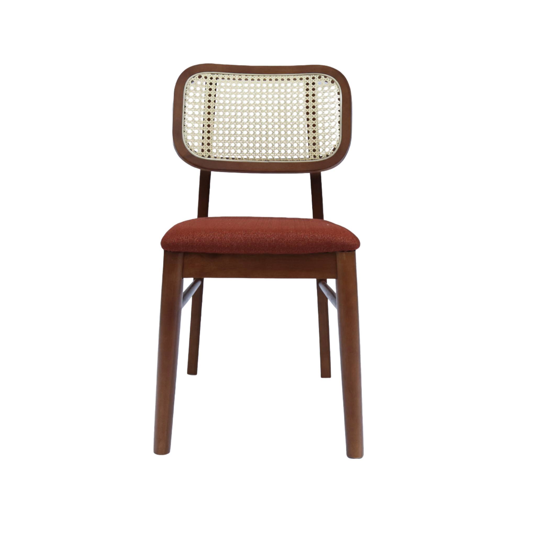 Chaise vintage bois d'hévéa et cannage (lot de 2) MANI