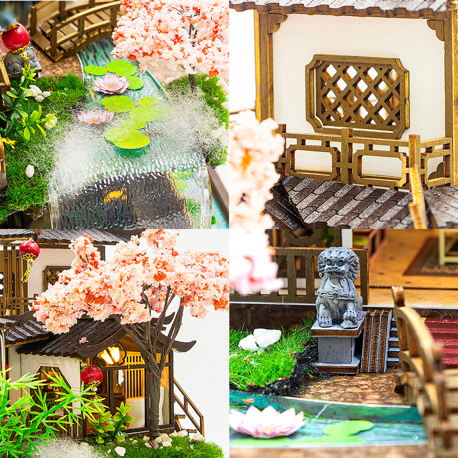 País de las hadas. Maqueta de madera, diseño 3D realista con gran detalle y luces led.