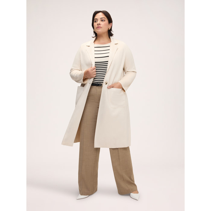 Fiorella Rubino - Cappotto leggero in tessuto soft touch - Beige