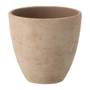 J-Line Cache-pot Rond - céramique - beige clair - small - 2 pièces