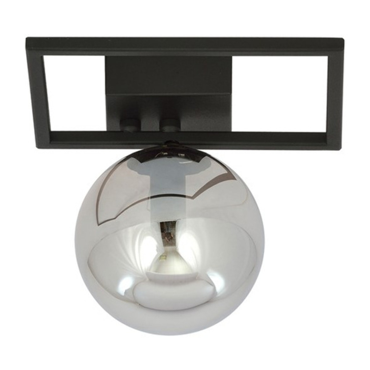 Lampada da soffitto Imago in acciaio nero opaco e vetro grafite