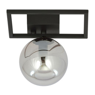 Lampada da soffitto Imago in acciaio nero opaco e vetro grafite