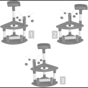 Albero per Gatto con Graffiatoio Cuccia Giocattolo Gatti Parco Giochi Tiragraffi in Sisal Naturale 90 x 45 x 45 cm (Colore Grigio Ginger 30072)