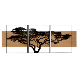 PANNELLO DA MURO LAGOS FERRO E WOOD SET 3PZ CM 204X2X80 (72X2X80-60X2X80)