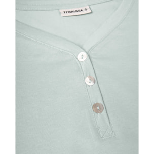 Pijama largo de algodón con escote pico belinda verde agua