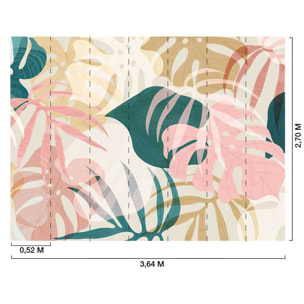 Papier peint feuillage pastel tropical doux et lumineux Intissé