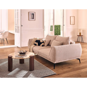Arica - canapé droit 2 places en tissu texturé - Beige