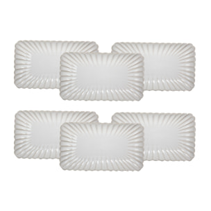 Lot de 6 petites assiettes rectangulaires, Coquillage