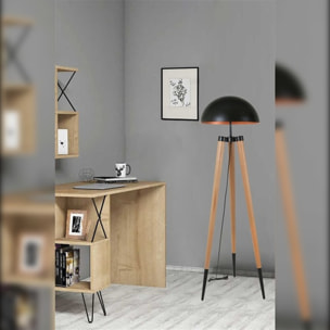 Lámpara de pie con hornbeam body, roble negro, colección Tanganica, 48x48x165, casquillo E 27 Max 60 W