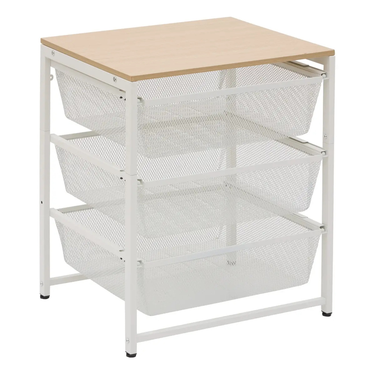 Colonne de rangement Meshy rectangulaire H.72,5cm 3 tiroirs blanc