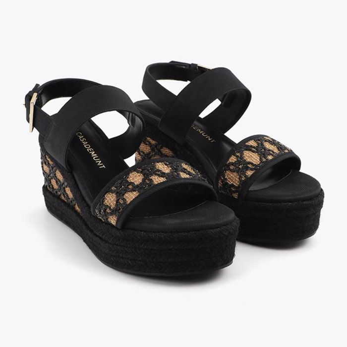 Zeppa in effetto rafia metallizzata