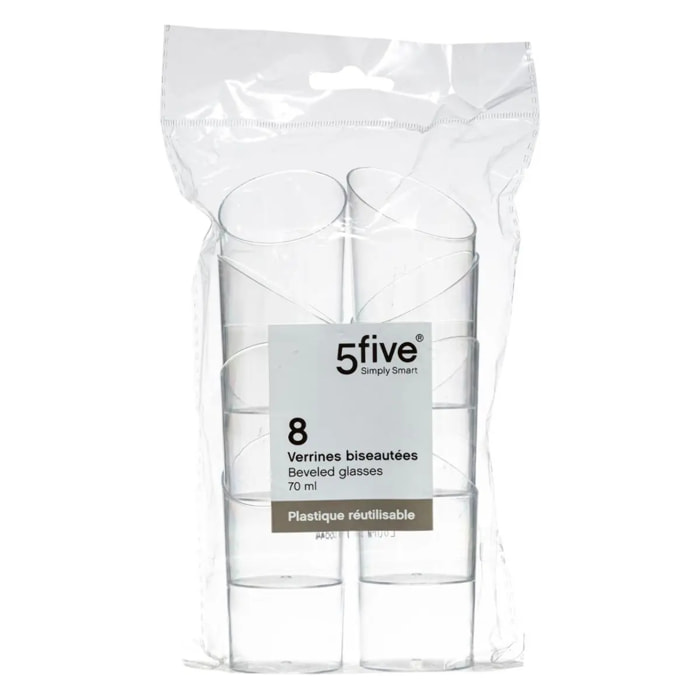 8 verrines bisautés plastique