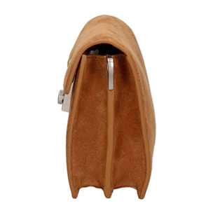 Borsa a tracolla da donna Made in Italy - Celeste Prime - Pelle scamosciata - 24.0 x 15.0 x 7.0 cm