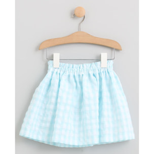 FALDA VICHY AGUA CON LAZO BLANCO