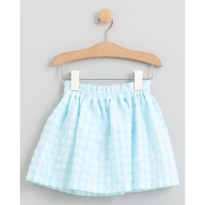 FALDA VICHY AGUA CON LAZO BLANCO