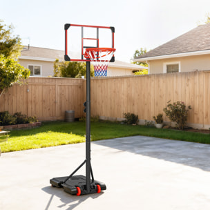 Canasta de Baloncesto para Exterior, Altura Ajustable 178-208 cm, Canasta de Baloncesto Portátil con Tablero Irrompible, Ruedas y Base Rellenable con Ranura, para Adolescentes y Adultos