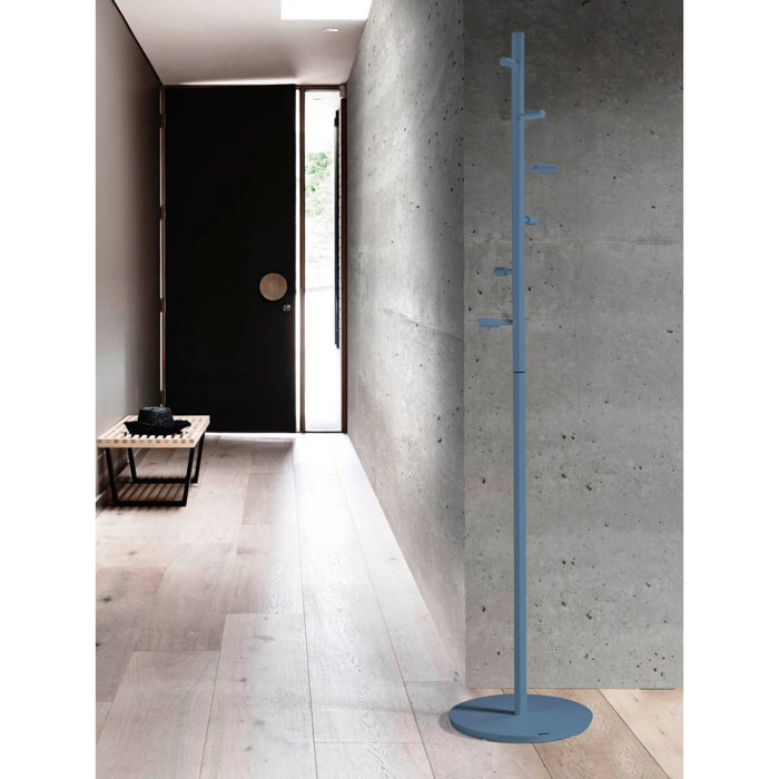 Perchero Espiral madera haya azul 182x37x37 cm