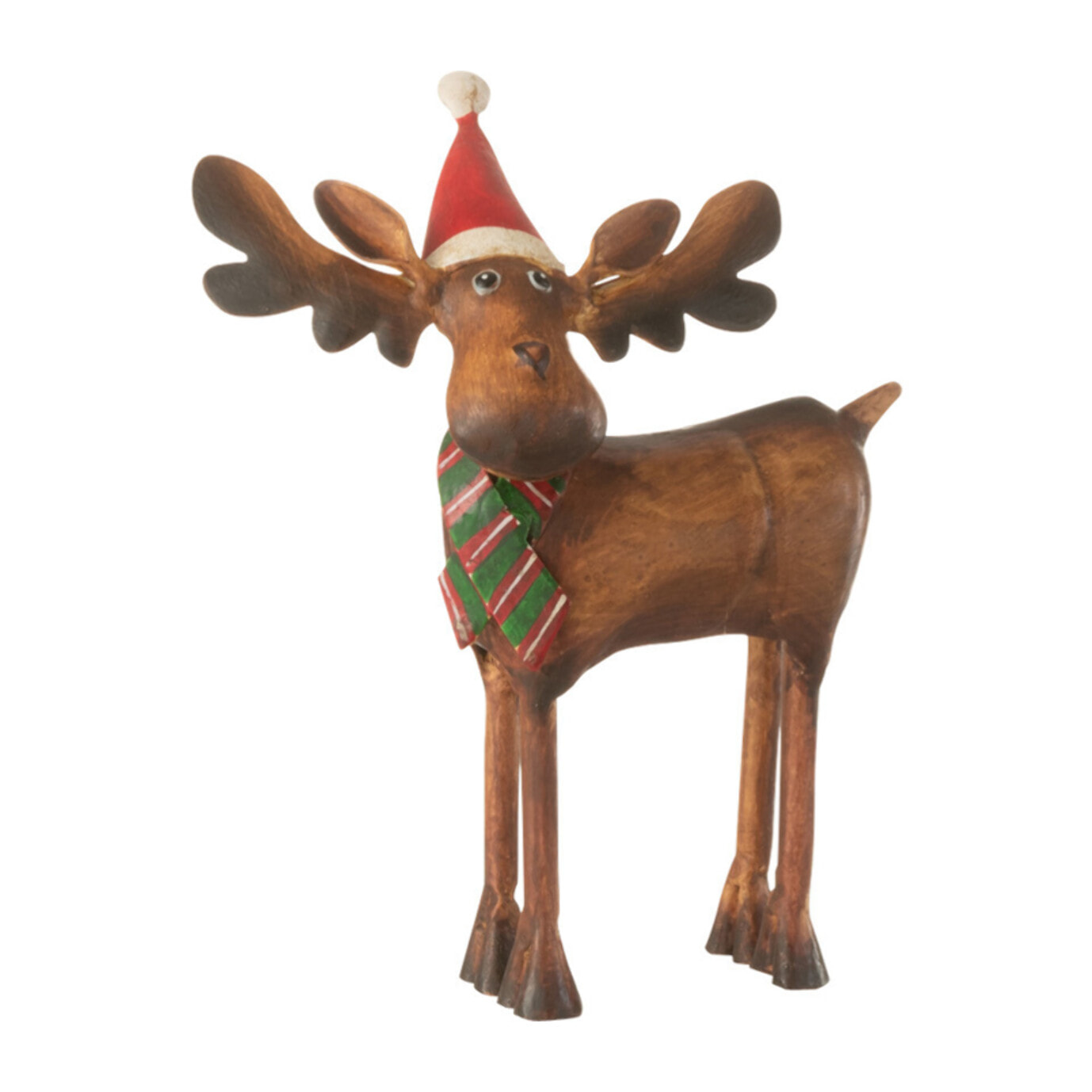 J-Line figurine de Noël Elan Chapeau - acier - mix - small