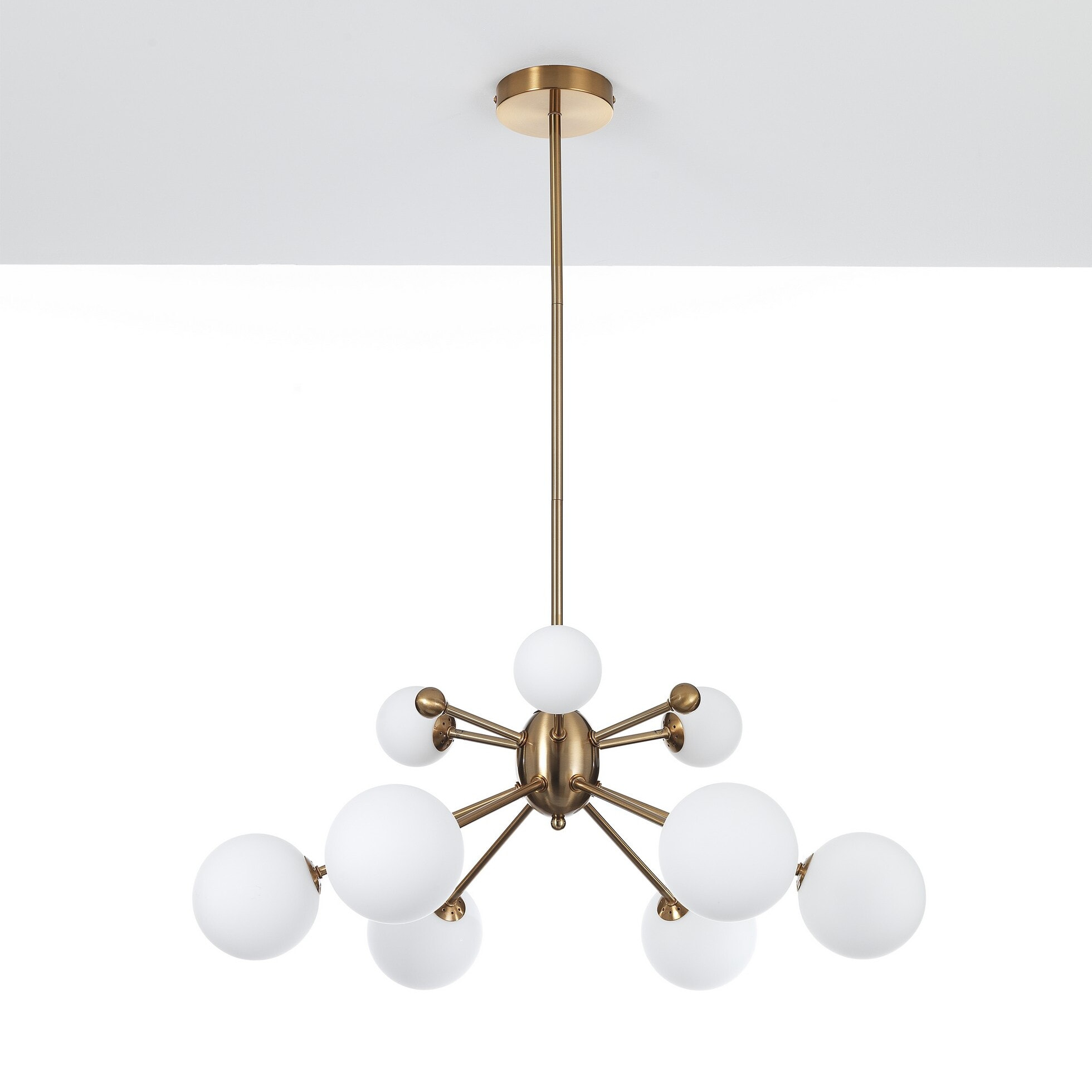 Suspension Tomasucci LUCKY, en acier et verre, blanc