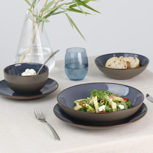 Tara Indigo - 6 assiettes salades et pâtes
