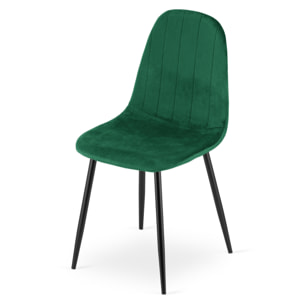 Sedia da pranzo Padva in velluto verde smeraldo