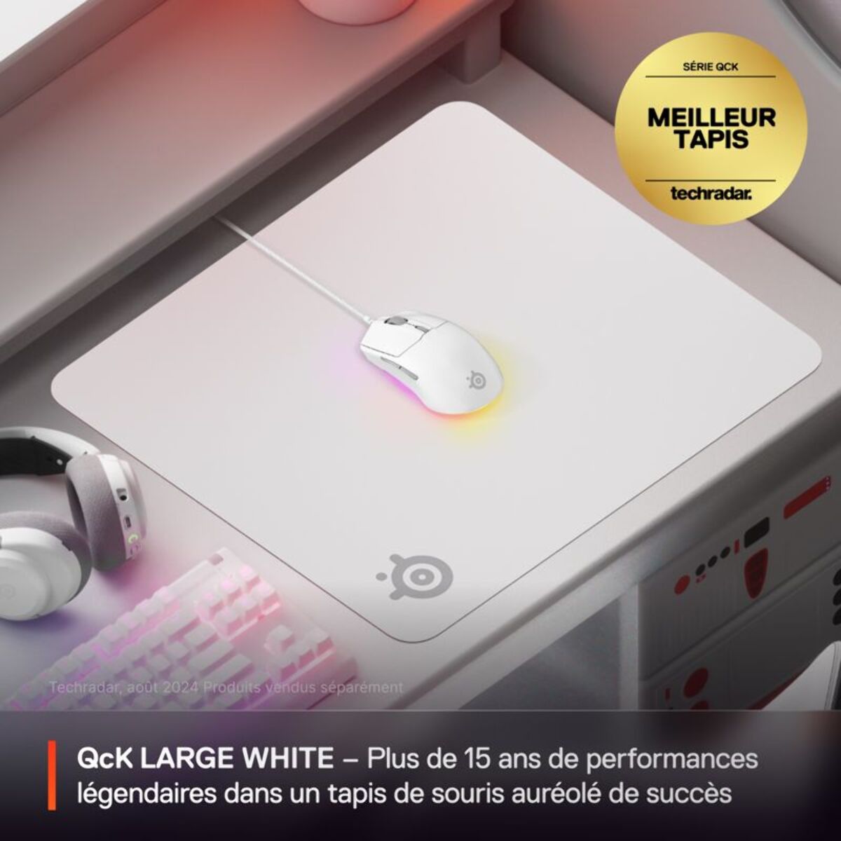 Tapis de souris STEELSERIES QcK L Blanc