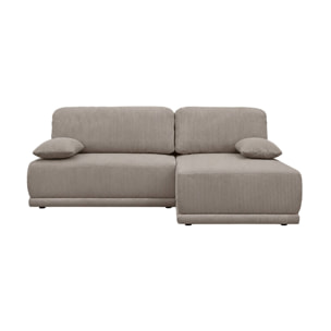 Banquette canapé d'angle droit convertible 3 places velours côtelé avec coffre NELSON
