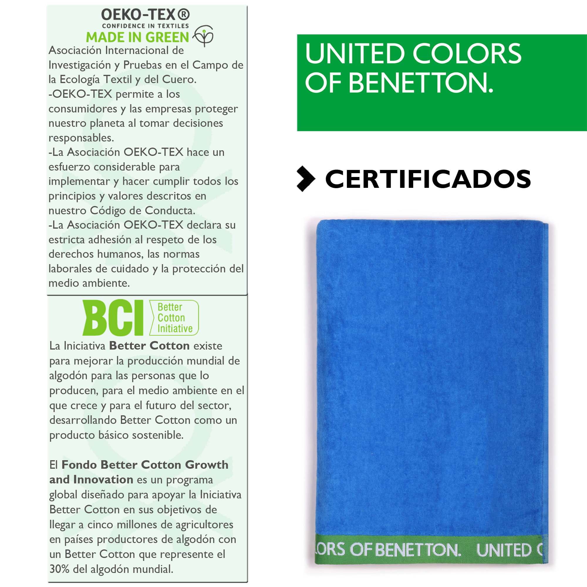 Toalla de playa velour  azul  benetton