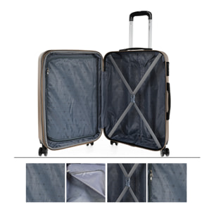 Maleta Itaca Sevron Set 2 Unidades Champagne