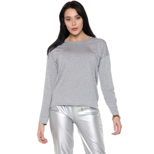 T-shirt da donna a manica lunga con spacco sul retro 'Pearl'