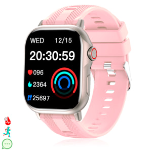 Smartwatch B05 con chiamate BT, notifiche push. Monitor sportivo e di salute. Corona multifunzione.