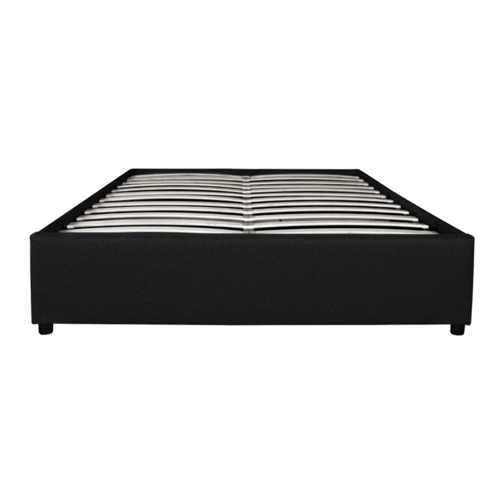Lit coffre Otto en similicuir noir avec sommier 140x190cm